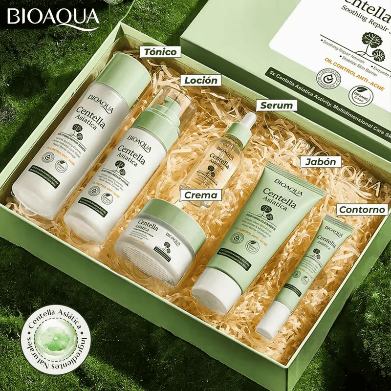 Kit x 6 Rutina Facial Centella Asiática | Tratamiento Para Arruguas y Anti-Edad - BIOAQUA