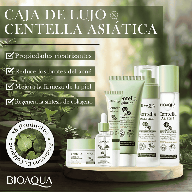 Kit x 6 Rutina Facial Centella Asiática | Tratamiento Para Arruguas y Anti-Edad - BIOAQUA